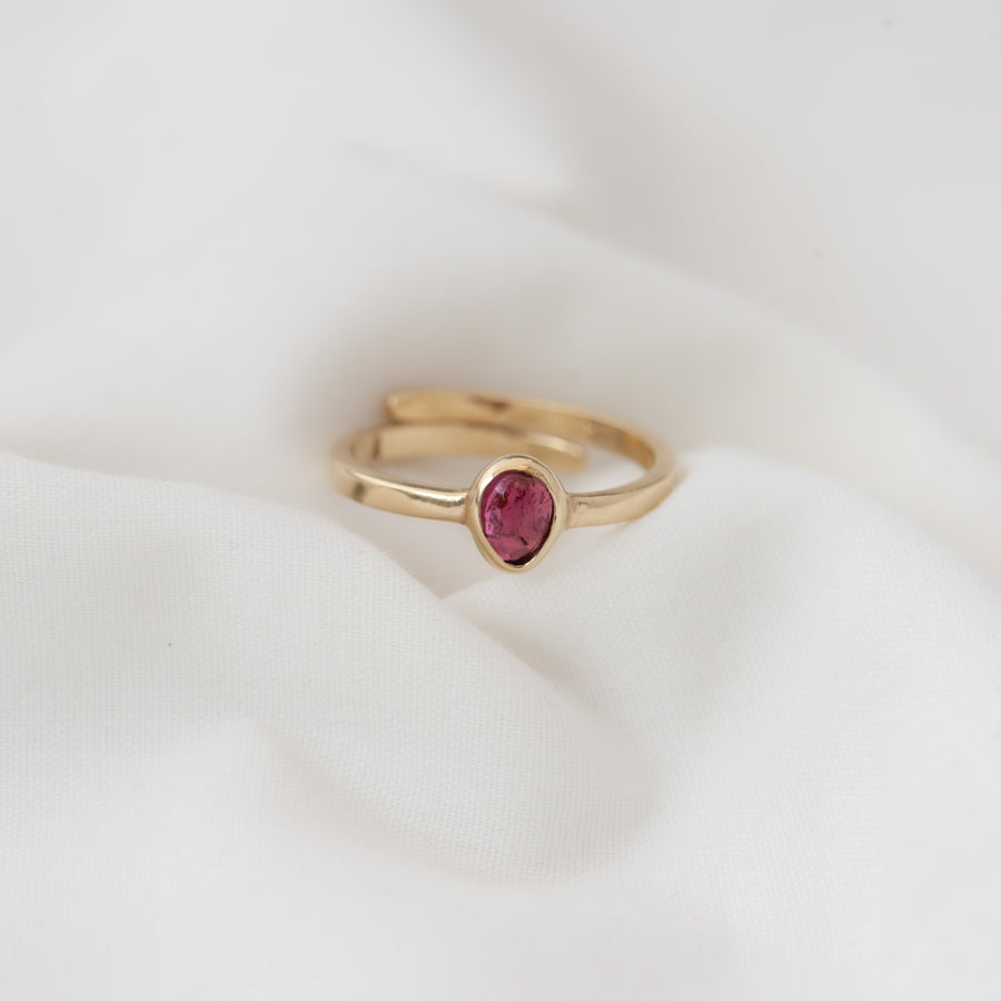 Anillo Charissa turmalina rosa gold