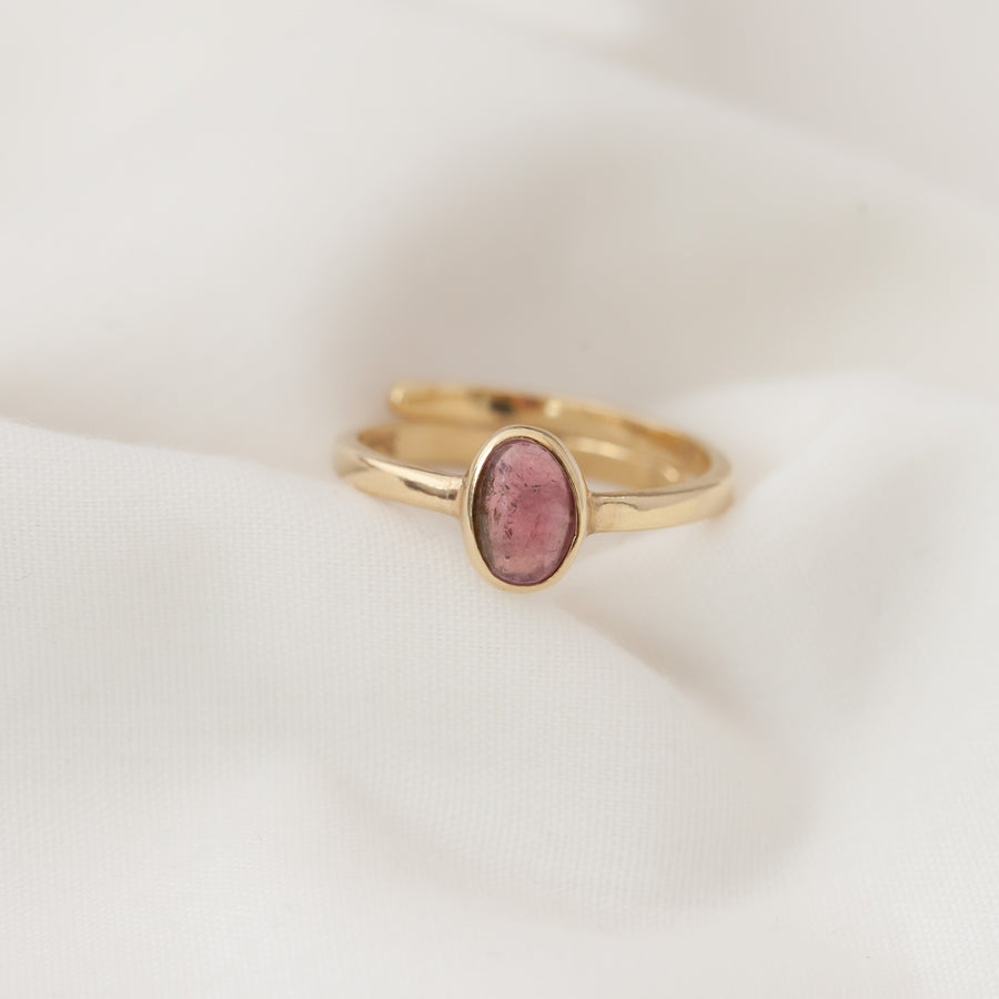 Anillo Charissa turmalina rosa gold