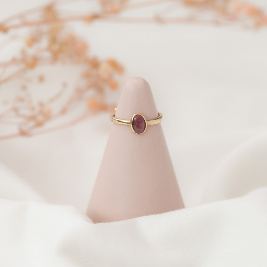 Anillo Charissa turmalina rosa gold