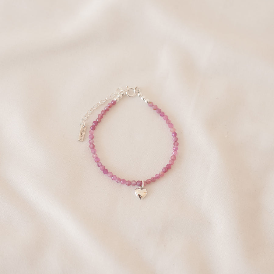 Pulsera Charlotte Turmalina rosa silver