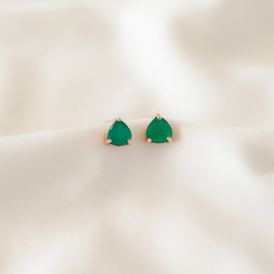 Aretes Letizia Ónix verde rose gold