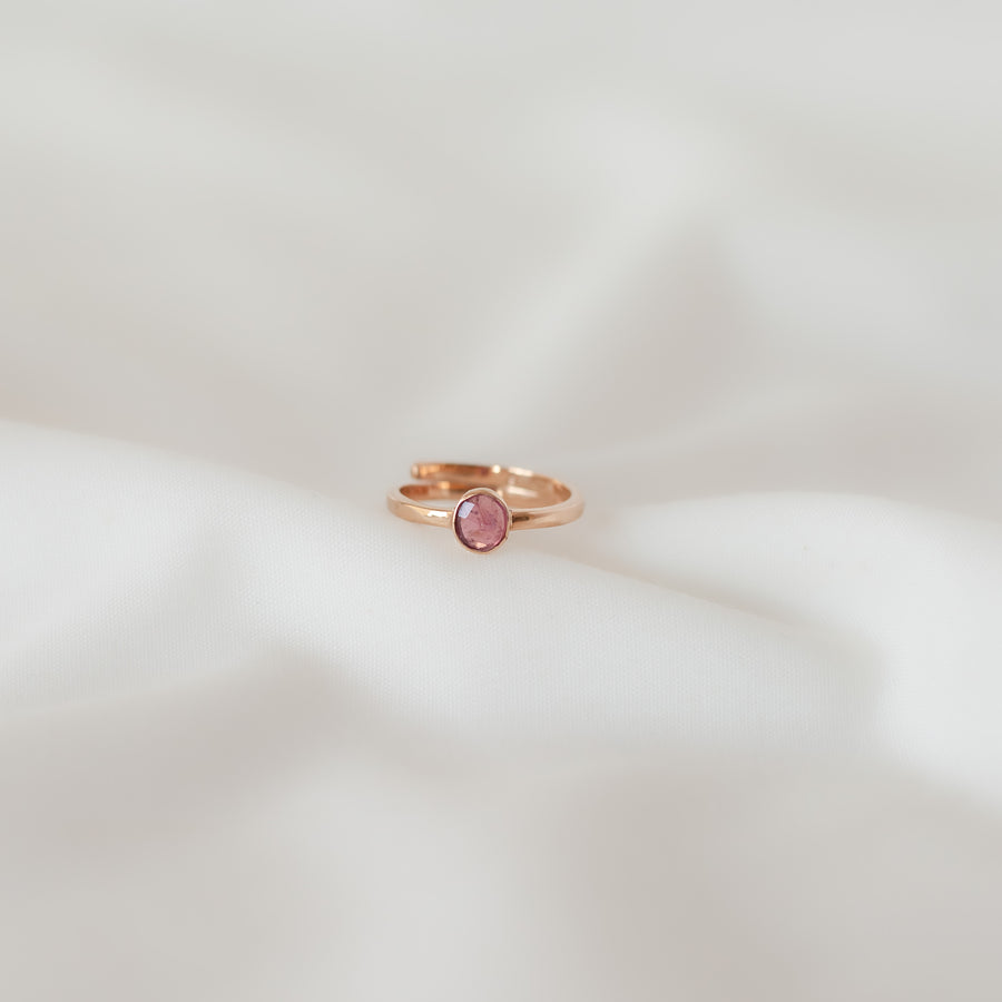 Anillo Charissa turmalina rosa rose gold