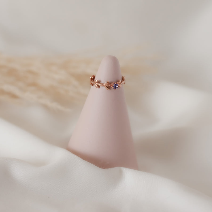 Anillo Aletheia con piedra Tanzanita rose gold