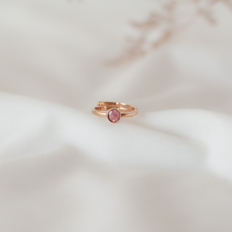 Anillo Charissa turmalina rosa rose gold