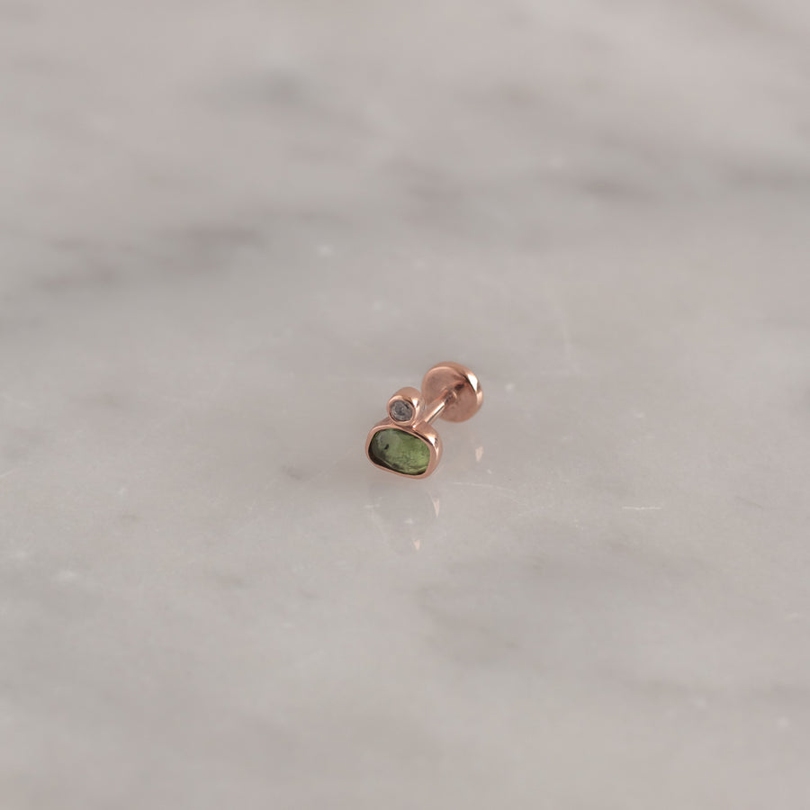 Piercing Apolline Turmalina verde rose gold